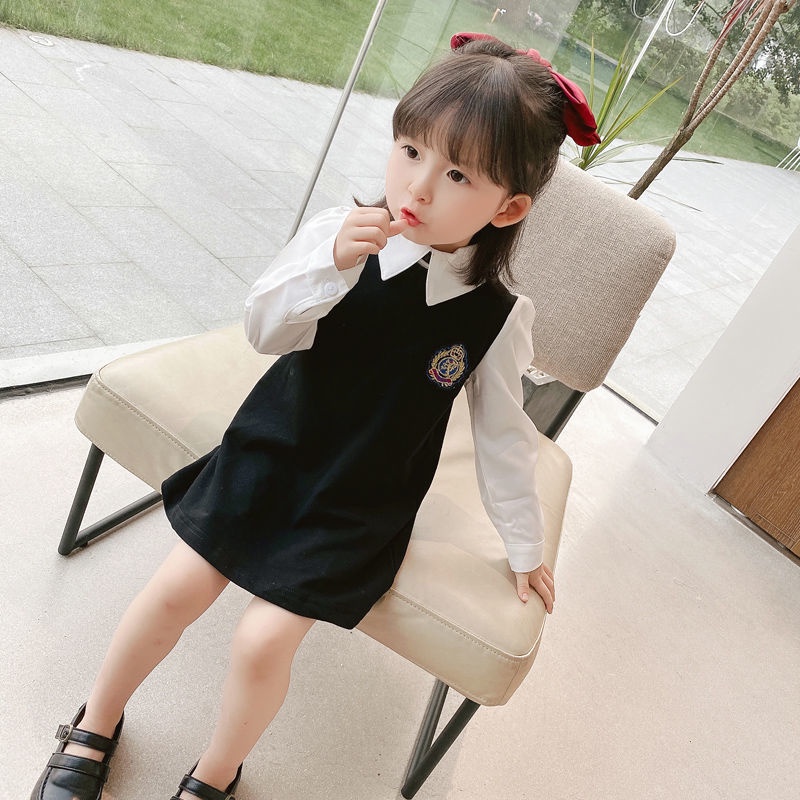 Bộ Đồng Phục Xuân Thu Phong Cách Phương Tây Kiểu Mới Cho Bé Gái 1-2 - 3-5 Tuổi