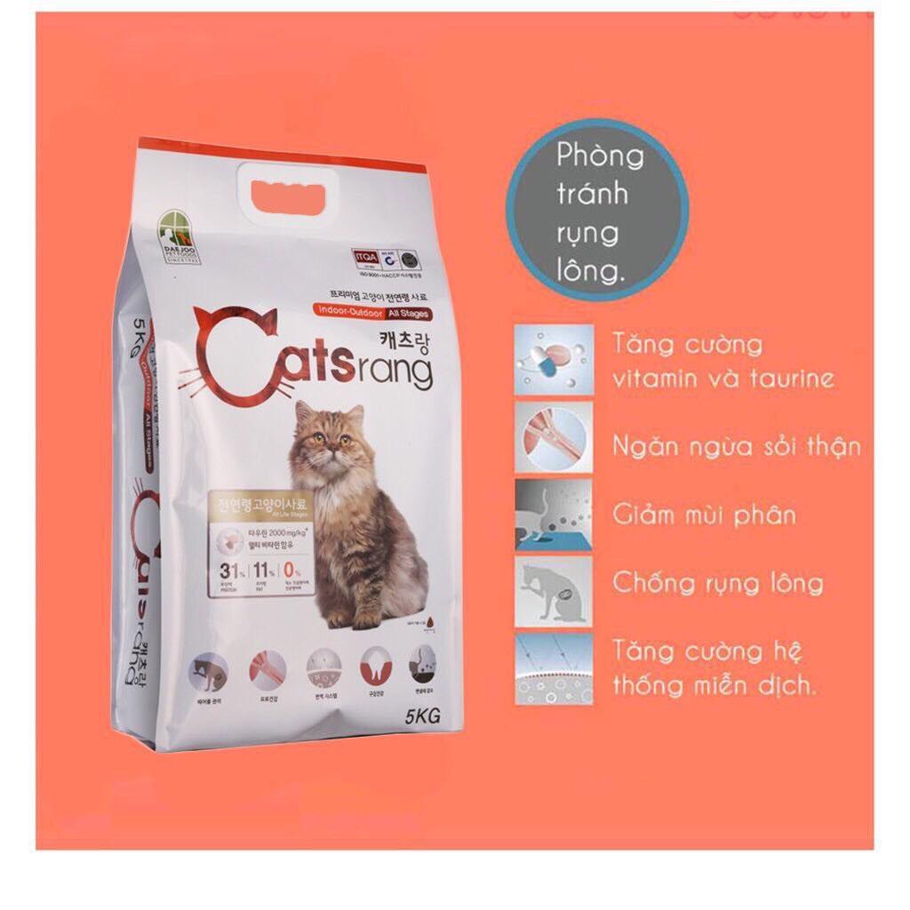 Thức ăn hạt Catsrang 1kg túi zip cho mèo giá rẻ | Nhà Mèo Ngọt