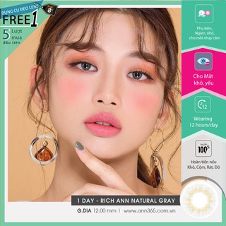 Kính áp tròng 1 ngày màu xám tự nhiên cho mắt khô yếu - R.A Natural Gray (1 cặp)