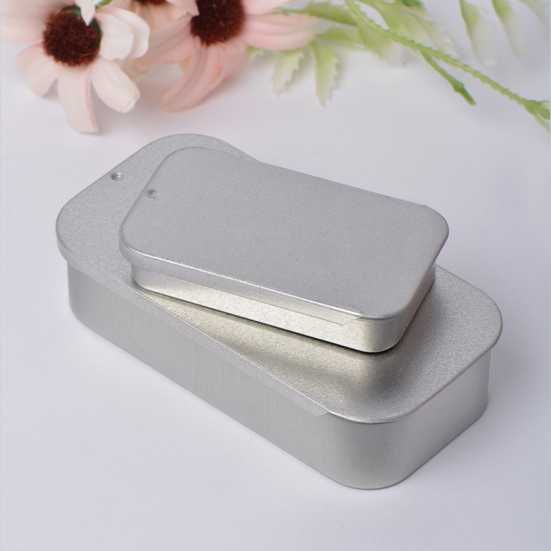 [Mini Sliding Lid Sliding Gum Tin Box] [Candy &amp; Ointment &amp; Key &amp; Jewellery Organiser] [Portable Rectangular Iron Container]