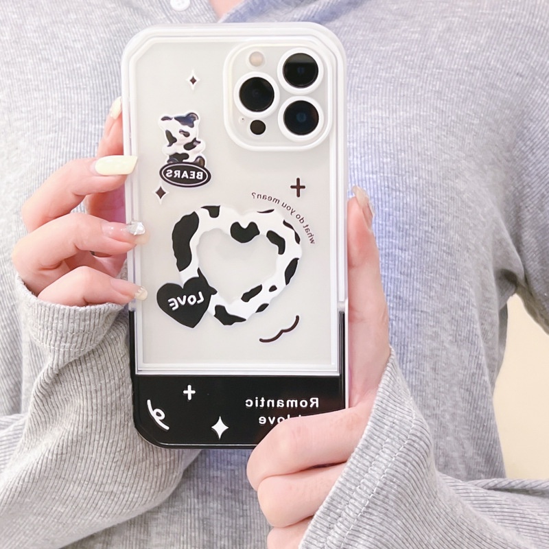 Ốp lưng iphoneỐp Điện Thoại  Kèm Giá Đỡ Tàng Hình Họa Tiết Hoạt Hình Dễ Thương Cho iphone 14 / 13Pro 12 / xs / 6 / 7 / 8PLUSDinuo case