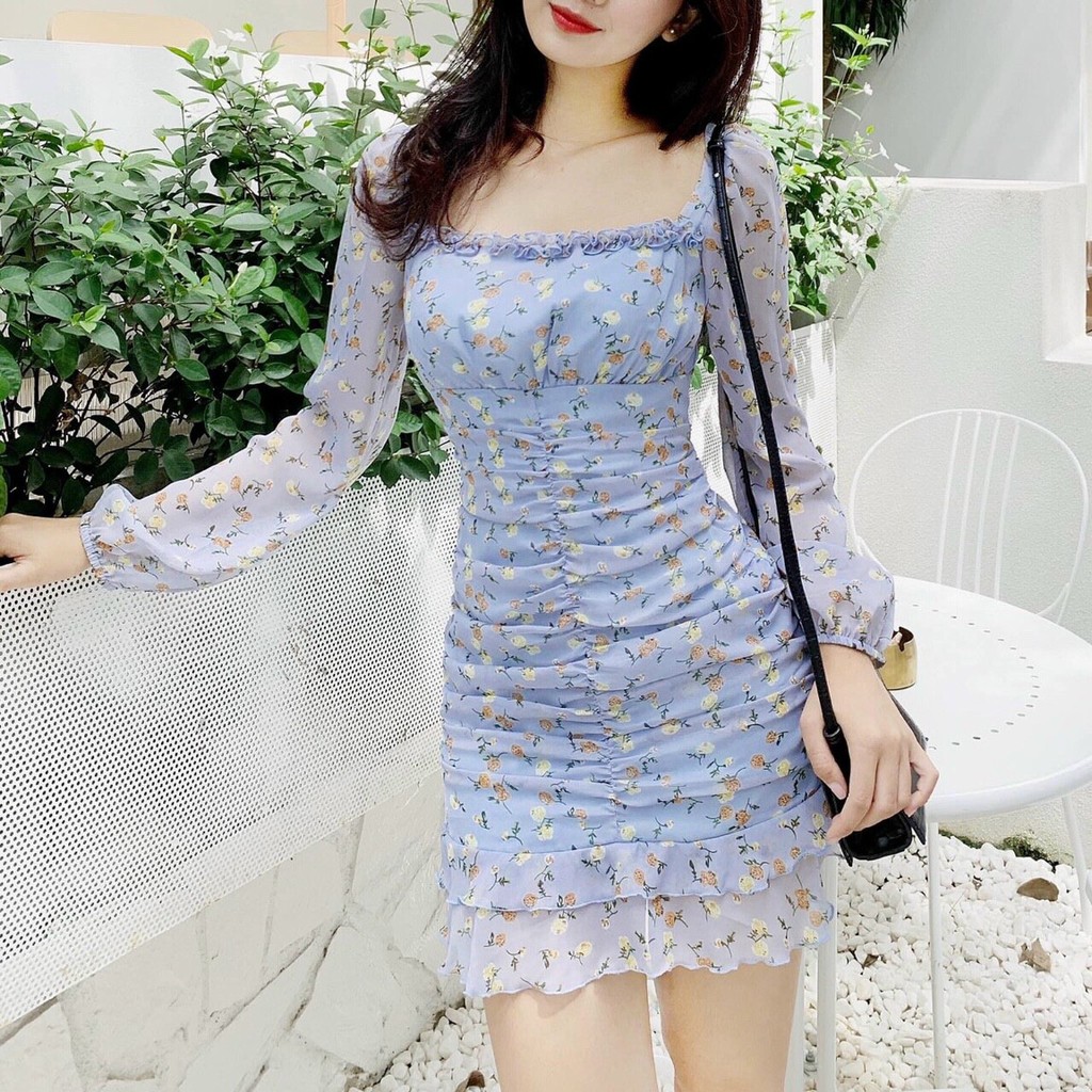 Đầm voan hoa nhí phong cách tiểu thư