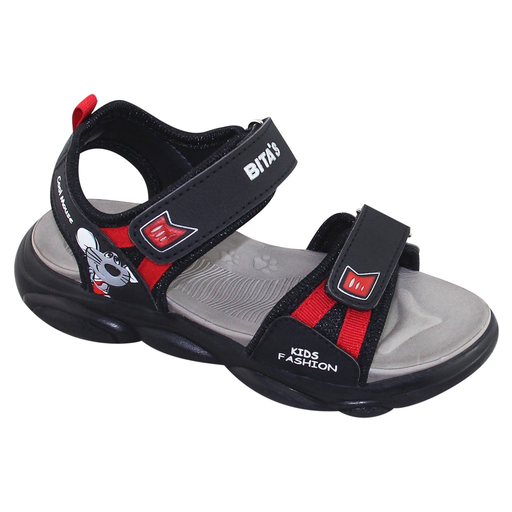 GIÀY SANDAL QUAI HẬU HỌC SINH BÉ TRAI BITA'S SOBY.191 (ĐEN + NAVY) - BITAS