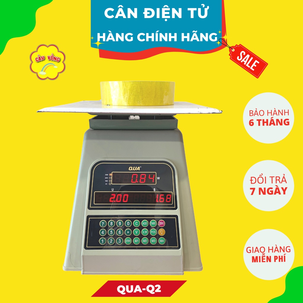 Cân Điện Tử Bán Hàng 150kg QUA-Q2, Cân tính tiền chính hãng, 2 màn hình LED, Bảo hành 12 tháng