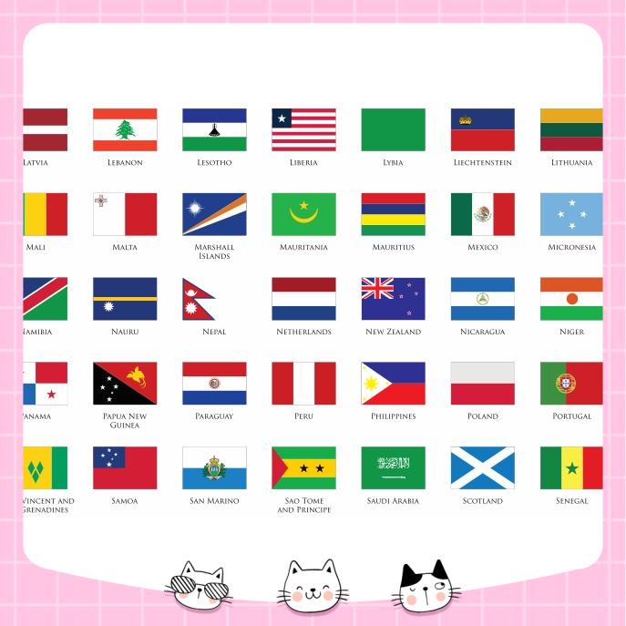 Sticker lá cờ quốc kỳ của các nước trên thế giới