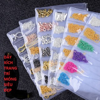 Dây xích phụ kiện trang trí nail gói 6 màu