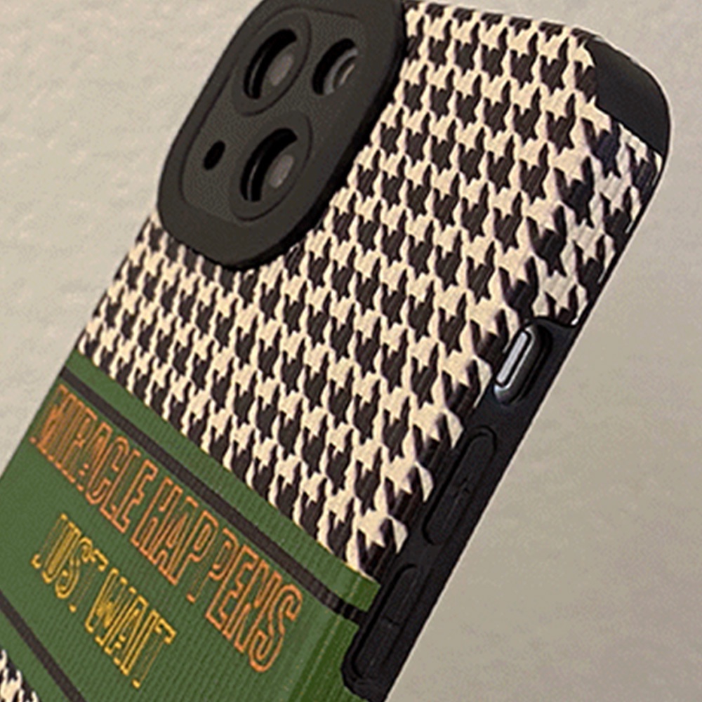 Vintage Houndstooth Knitting Phone Case for IPhone 11 Case 7Plus 8Plus XR 13 12 Pro Max Anti-shatter Soft Faux Leather Back Shell | BigBuy360 - bigbuy360.vn