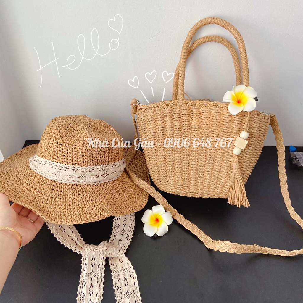 Túi cói size to vừa xách vừa đeo được, form lại đẹp quá chừng luôn đó