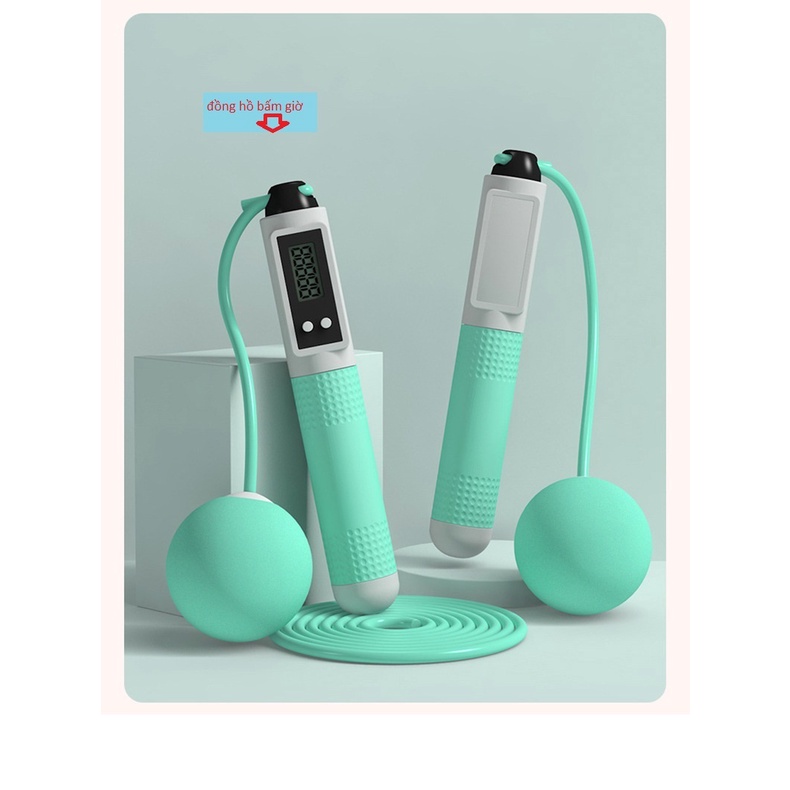 Dây nhảy đếm vòng SPORTY dây nhảy dây cao cấp, đếm số chính xác có thể điều chỉnh độ dài của dây tập yoga