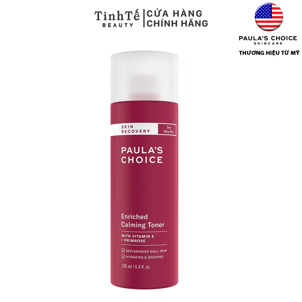 Nước hoa hồng phục hồi độ ẩm Paula's Choice Skin Recovery Enriched Calming Toner full size 190ml
