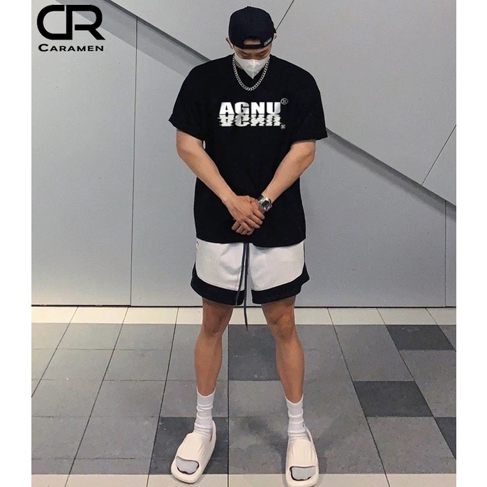 Áo Thun Nam Nữ Unisex Tay Lỡ Rộng In chữ AGNU