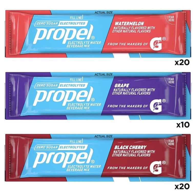 Propel electrolytes / G- Zero, Bột trái cây điện giải, bù nước USA