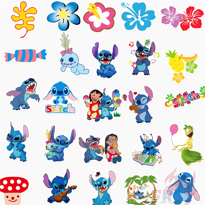 DISNEY Set 100 miếng dán hoạt hình Lilo &amp; Stitch trang trí đa năng