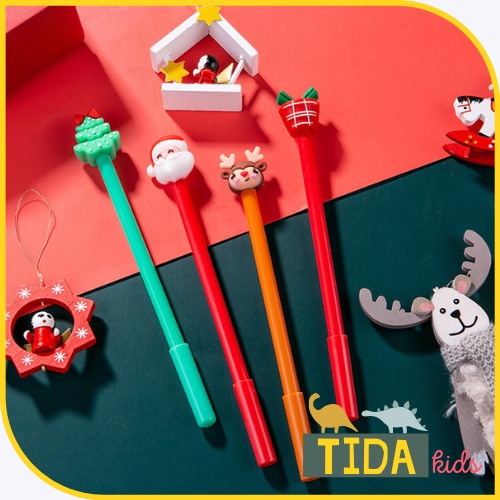 Bút Bi Nước Cute Hình Noel Xmas ⚡️ HOT TREND ⚡️ Bút Gel Ngòi 0,5mm Dễ Thương Giá Rẻ, Văn Phòng Phẩm TiDa Kids Shop