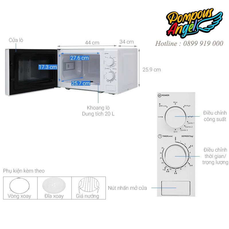 [Chính hãng] Lò vi sóng MIDEA MO-MG2019C 20L hàng chính hãng, bảo hành 12 tháng toàn quốc,lỗi đổi mới trong 7 ngày