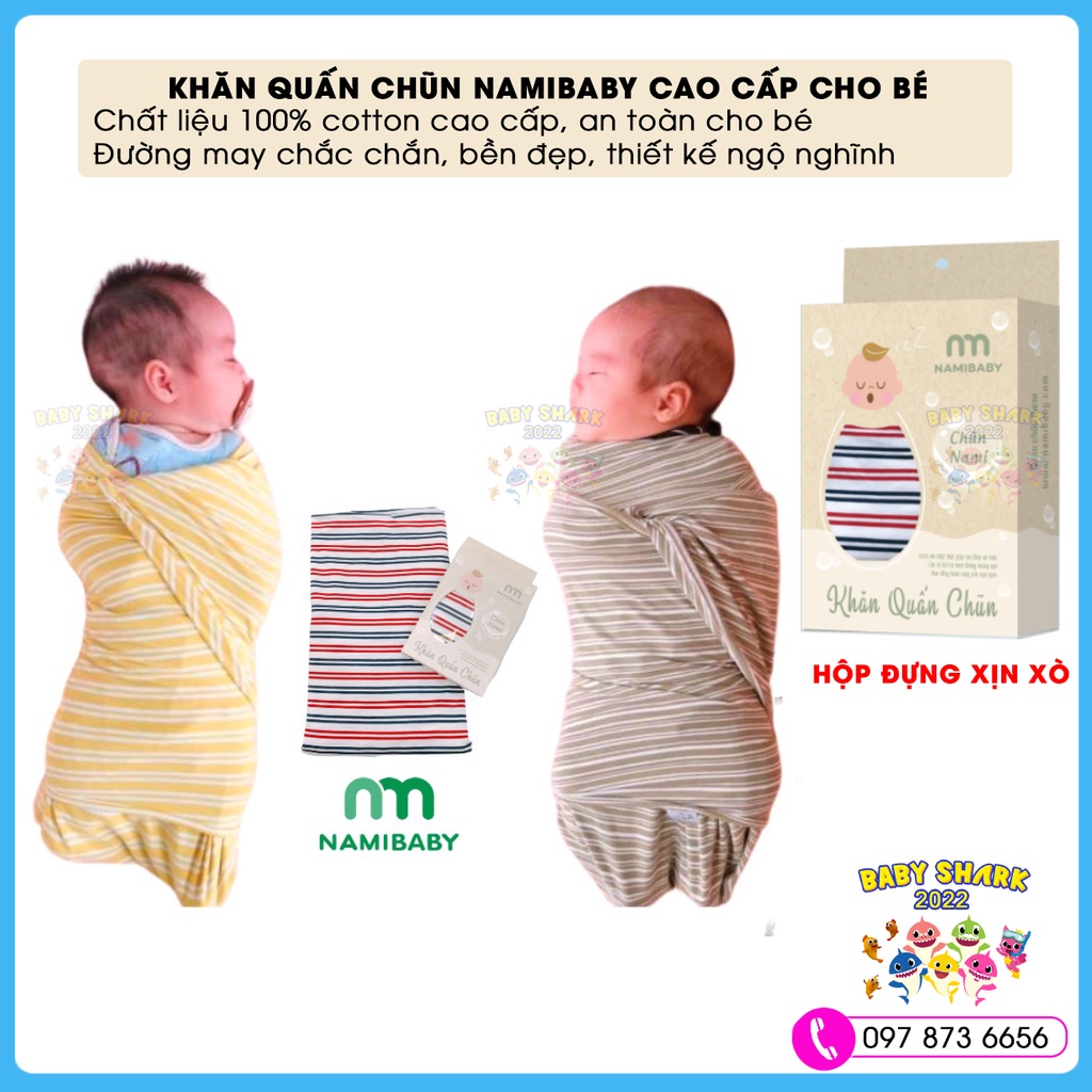 Khăn quấn chũn, nhộng chũn Namibaby Chính Hãng giúp bé ngủ ngon, sâu giấc, không giật mình