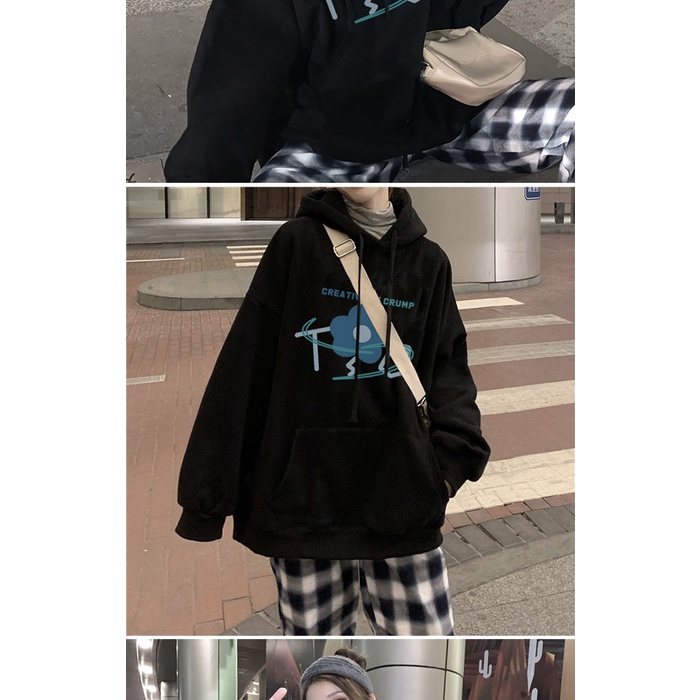 Áo Khoác Hoodie Dày Dặn Phong Cách Hàn Quốc Thời Trang Cho Nữ