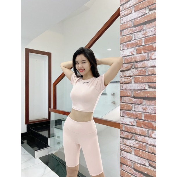 Set đùi lỡ biker thể thao nữ GS tập gym yoga aerobic hot trend