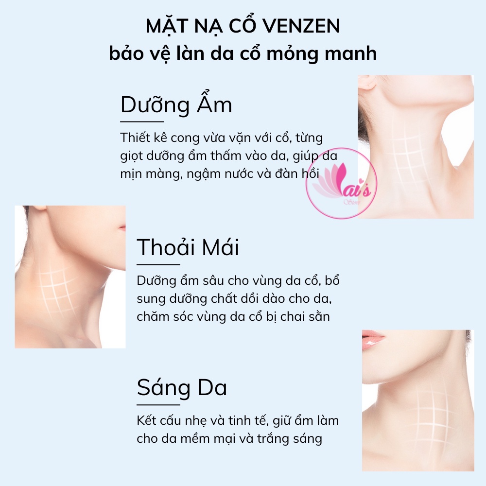 Mặt Nạ Cổ Sữa Dê VENZEN Dưỡng Ẩm, Trắng Sáng, Căng Mịn, Giảm Nếp Nhăn Ở Cổ, Mask Nội Địa Trung - LAI'S STORE