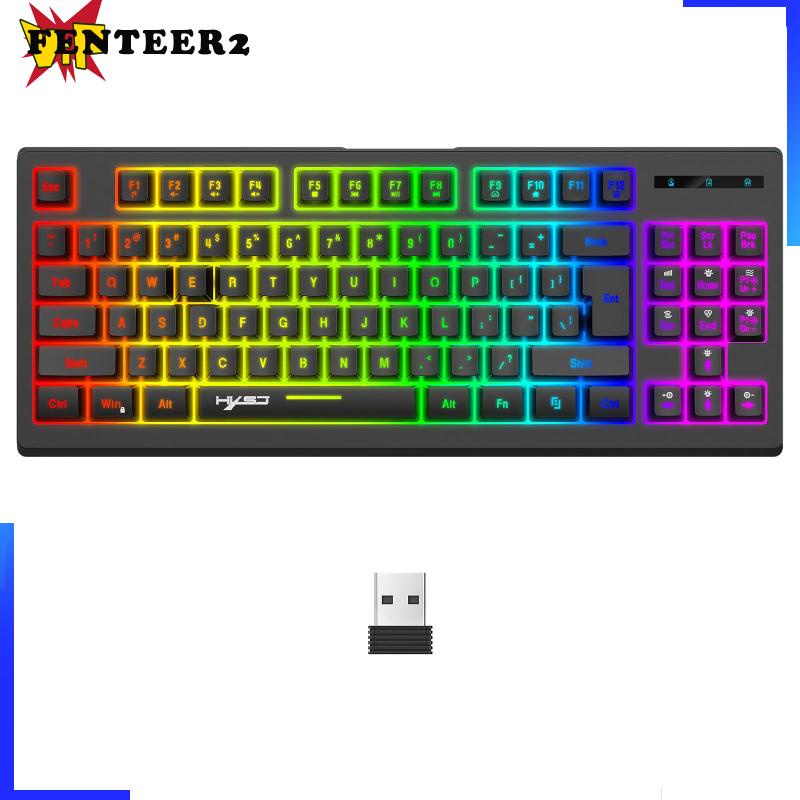 Bàn PhíM Cơ Không Dây 87 Phím 2.4G, TíCh HợP ĐèN NềN RGB