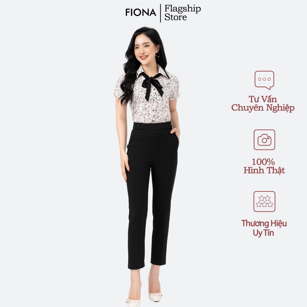 Quần ống đứng cúc cài trang trí túi FIONA F352303