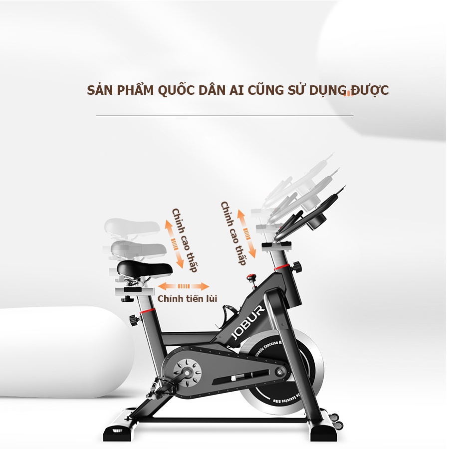 Xe đạp tập thể thao gym JOBUR SPINBIKE GH-709 thiết kế sang trọng hệ thống phanh hiện đại, chắc chắn vận hành êm ái