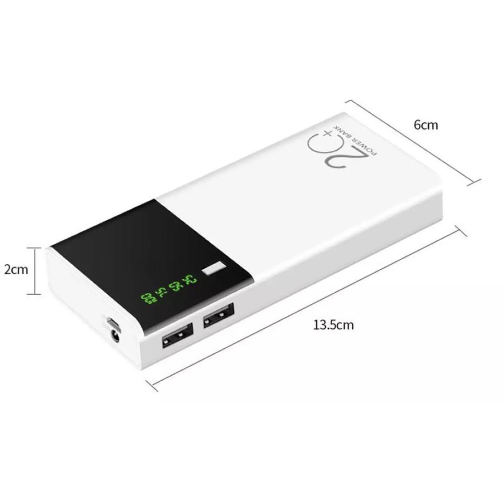 Pin Sạc Dự Phòng SS 20.000 mAh Mẫu Mới Cực Đẹp - Tặng kèm cáp sạc - Sạc 2 đầu, Đèn Led Hiển Thị