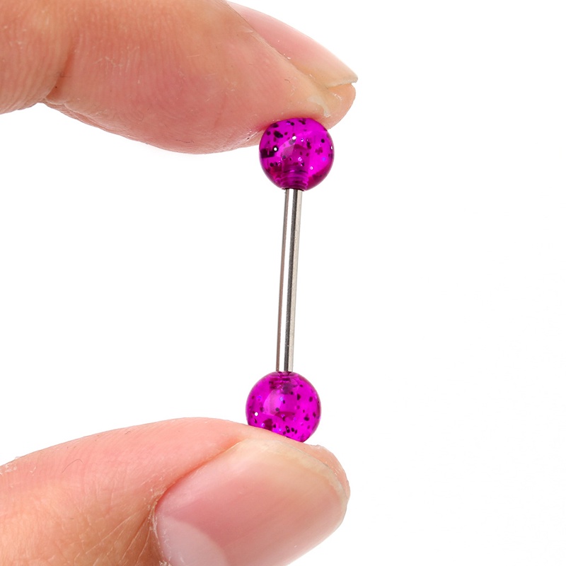 Set 7 Khuyên Lưỡi Kim Tuyến Nhiều Màu Sắc Cá Tính