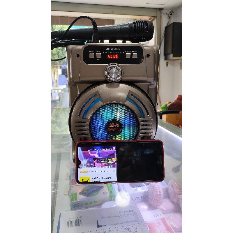 [Mã ELFLASH5 giảm 20K đơn 50K] Loa hát karaoke JHW802 tặng kèm mic hát.