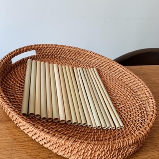 Combo 10 ống hút tre + cọ rửa