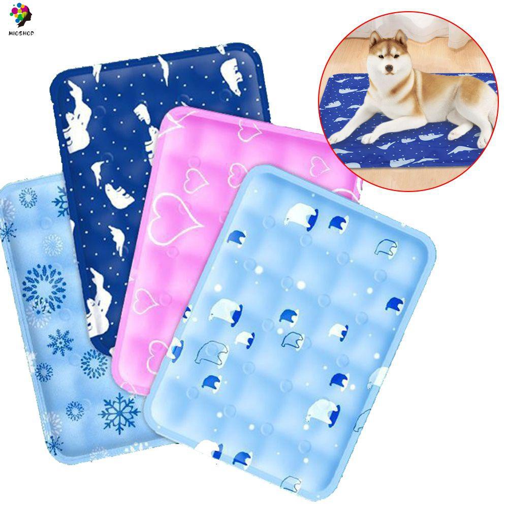 MIOSHOP Small Animal Sleeping Pad Cold Bed Mattress Pet Cooling Mat 4 Sizes Moisture-proof Cool Ice Silk Summer Cushion Dog Cat