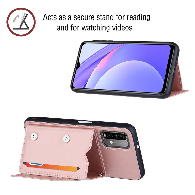 Ốp Điện Thoại Da Có Ngăn Đựng Thẻ Chống Sốc Cho Redmi 9t T9 Power 2021 Xiaomi Redmi Note 10 Pro Max Redmi 9t Note 10 5g Funda