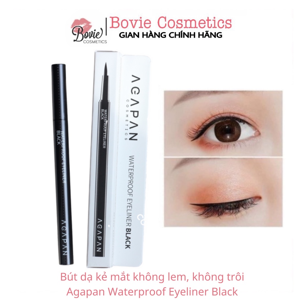Bút dạ kẻ mắt không lem, không trôi Agapan Waterproof Eyeliner Black