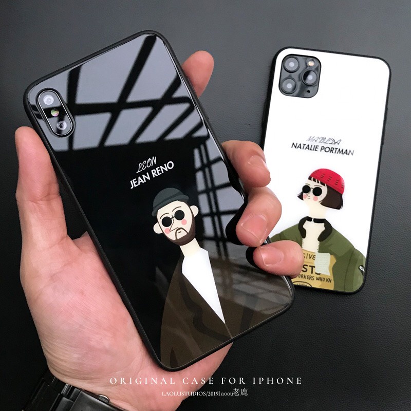 Ốp kính iphone Majilda Leon cho iphone 6 s plus 7 8 plus Xr X s max 11 11 pro max 12 mini 12 pro max Se2