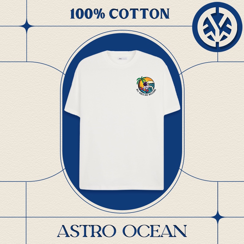Áo Thun Local brand Astro Ocean - Trắng/Đen
