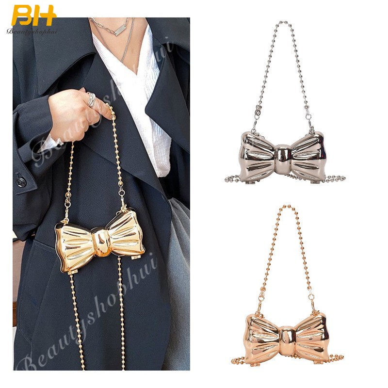 Túi Xách Đeo Vai / Kẹp Nách Quai Xích Kim Loại Thời Trang 2022 Cho Nữ