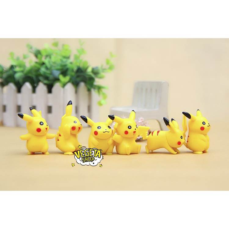 Mô hình Pikachu - Trọn bộ 6 mô hình Pikachu nguyên bản cực dễ thương - Cao khoảng 3.5 ~ 4.5cm