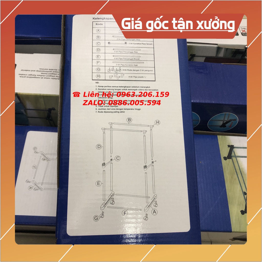 [HOT] Giàn Phơi Quần Áo INOX Lắp Ráp 2 Hàng Tiện Dụng Có Bánh Xe Thông Minh