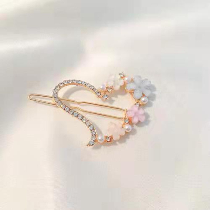 Kẹp Tóc Đính Đá Hình Hoa Phong Cách Hàn Quốc Mới