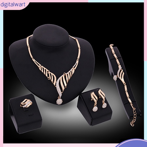 Bộ trang sức hợp kim đính đá kiểu dáng sang trọng thanh lịch cho nữ