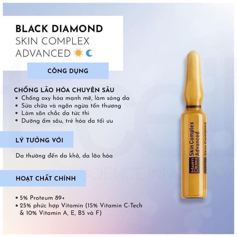 MARTIDERM BLACK DIAMOND AMPOULE tinh chất sáng da trẻ hóa da (ỐNG LẺ) GentsOfficialStore