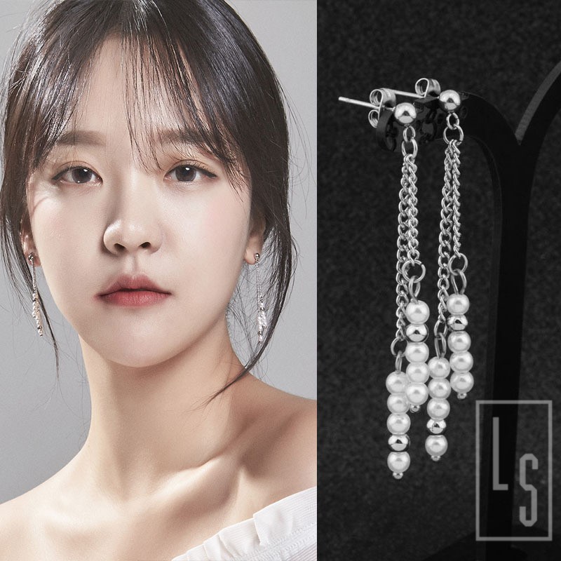 Bông tai đính ngọc trai nhân tạo hàn quốc korea - Sẵn hàng