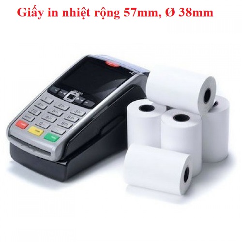 Giấy in nhiệt K57x38mm (Dùng cho máy POS cầm tay, máy in di động)