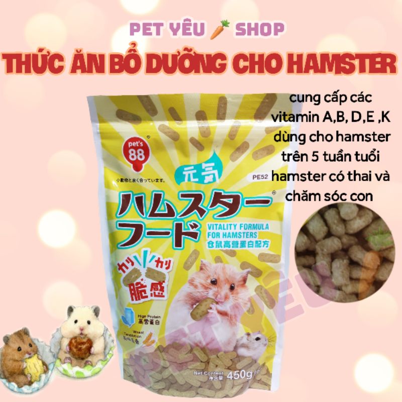 Thức ăn hamster nhiều dinh dưỡng (450Gr) ❤️ FREESHIP❤️ cung cấp dinh dưỡng cho các bé hamster