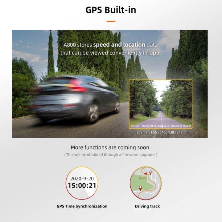 Camera hành trình ô tô Xiaomi 70mai. Bản Quốc Tế cao cấp A800S, 4K, Wifi (Bảo hành Chĩnh Hãng: 1 Năm)