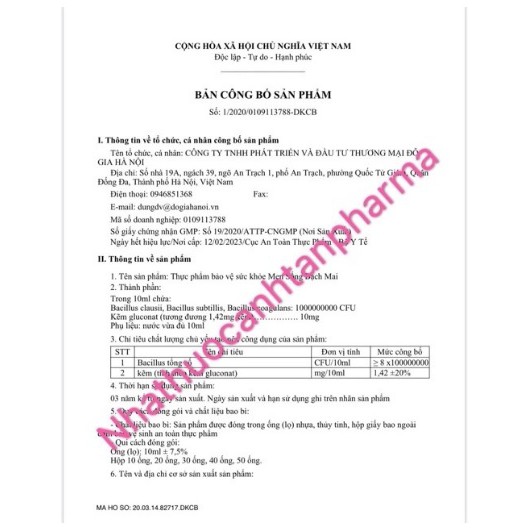 Men sống bạch mai gold,dùng cho cả trẻ em và người lớn,giúp Hết biếng ăn,táo bón, tiêu chảy