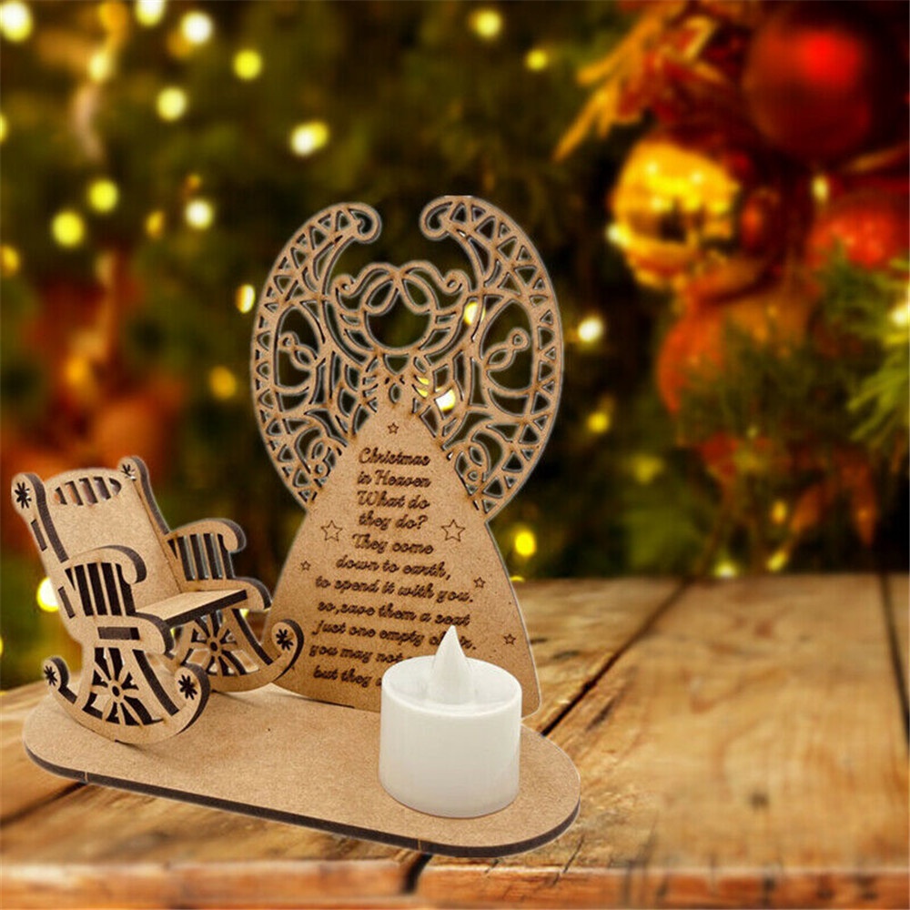 Nến Gỗ Hình Cây Thông Giáng Sinh Có Đèn Dùng Trang Trí DIY