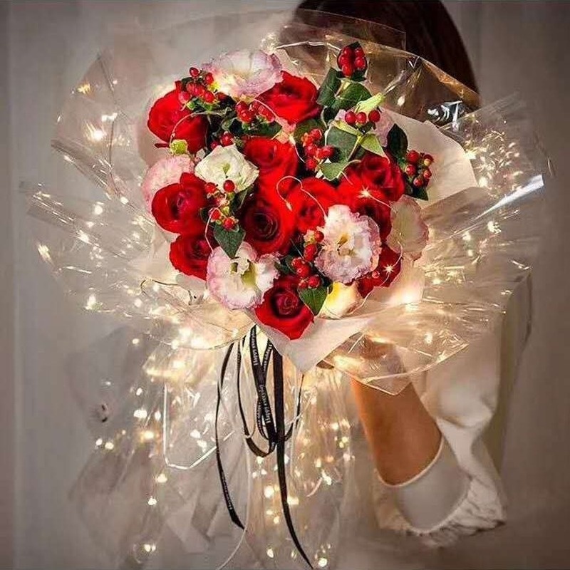 Giấy Bóng Đèn Led Chống Thấm Nước 60X60Cm Trang Trí Bó Hoa Tiện Dụng