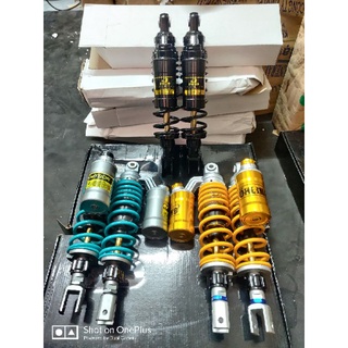 Phuộc sau R.Cb Ni.tro n Olong bình dầu ty vàng 32cm gắn Airblade Nouvo 4 5 6 PCX NVX và các dòng xe điện chân U