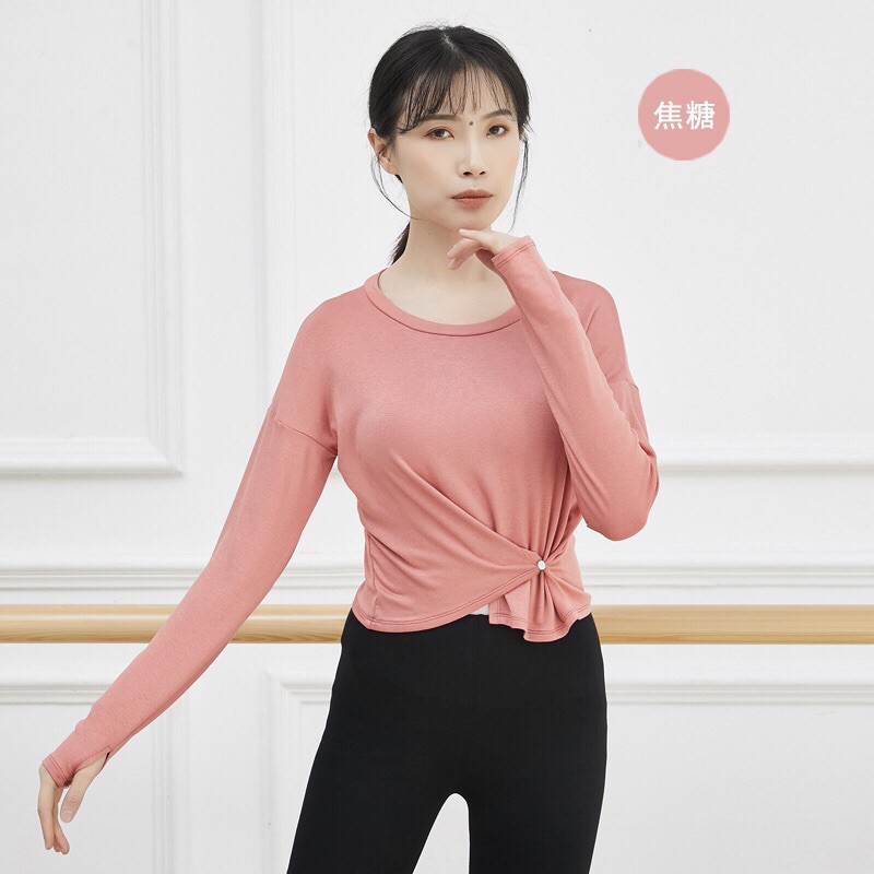 Áo tập múa croptop cài khuy A117 | BigBuy360 - bigbuy360.vn